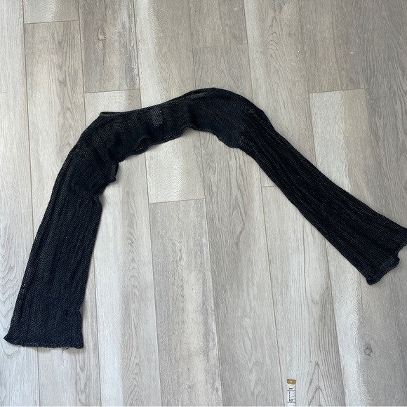 Vintage Crochet Bolero Shrug lattice mesh loose womens Gray (medium) whimsigoth - Picture 1 of 2